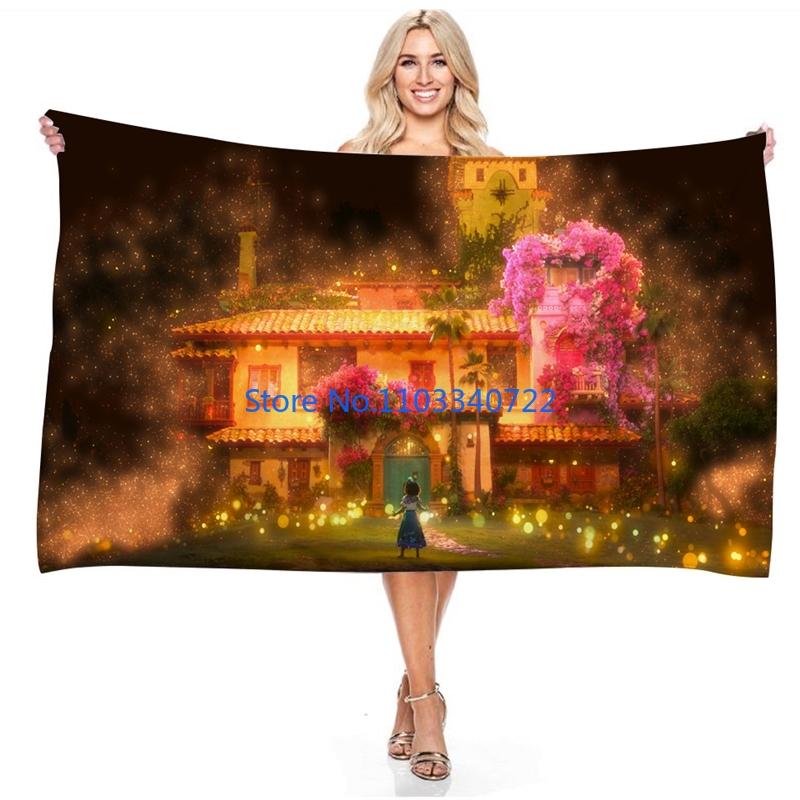 Cartoon Film Encanto Anime Bath Towels Microfiber Beach Swimming Towel Decor for Adults Kids Gift 75x150cm