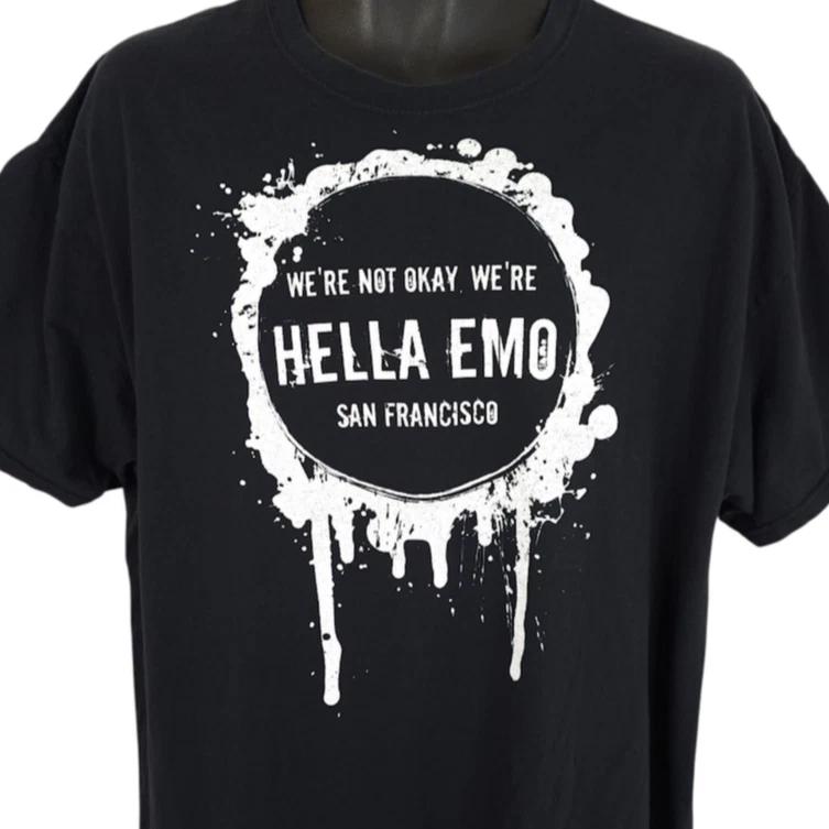 Мужская футболка Hella Emo Размер XL Черная Мы не в порядке Сан-Франциско 3XL
