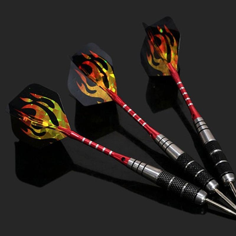 Set da 3 pezzi di dardi in metallo di alta qualità in ferro inossidabile 22G Allenamento da competizione Asta in alluminio nero Aletta laser Intrattenimento