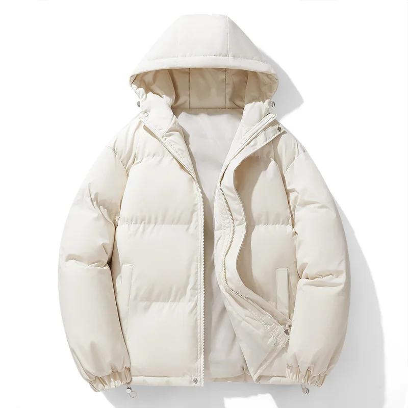 Men New Thick Warm Hooded Coats Trendy Hooded Windproof Parkas Men's Winter Casual Cotton-Padded Jacket Bread Jackets