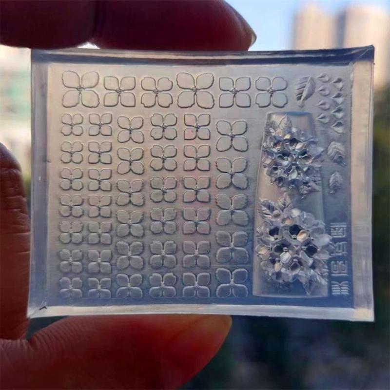 3D Nail Art Mold with Flower Patterns Template Carving Sticker Stencil Tools Creative Stunning Nail Decorations Moulds