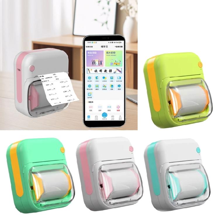 Portable Mini Thermals Printer for Labels Photos and Note Rechargeable Battery No Inks Required Includes 1 Roll Printing Paper