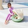 Xiaolu Danish Striped Baby Inflatable Swim Ring with Sunshade and Handles