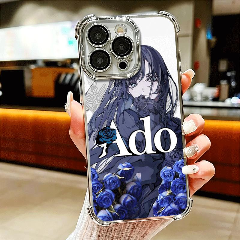 

Ado Cartoon K-Kyogen X Uta Plating Phone Case For Iphone 16 17 Pro Max Air 16E 14 15 Plus 12 13 Mini Anti-Fall Airabag Cover iPhone 17