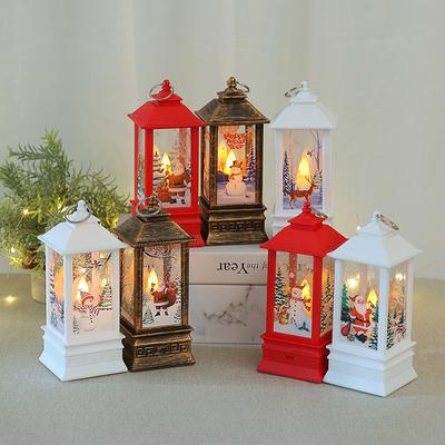 Christmas Lantern Ornament Santa Claus Snowman Elk Night Light Xmas Decorations New Year Gift