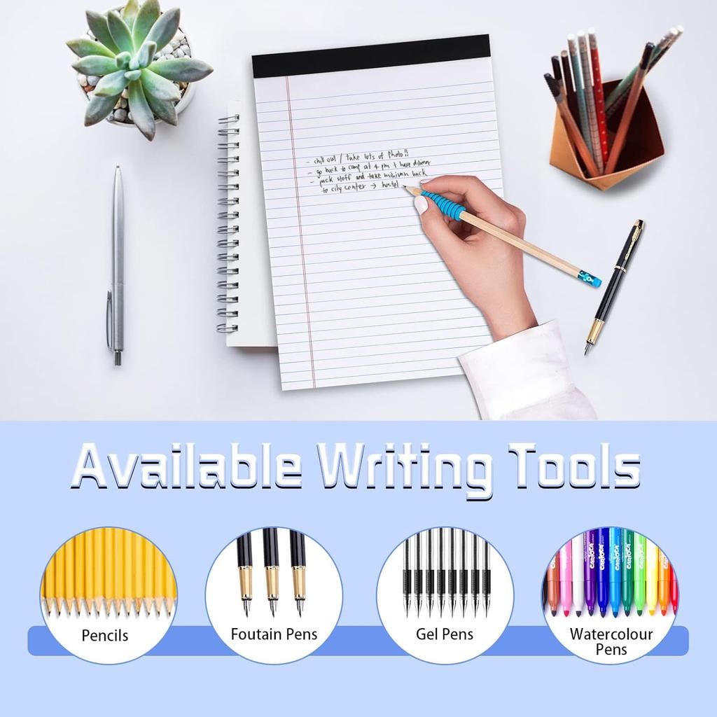 3 Pack Legal Pads Refills Note Pads, Writing Pads 8.5 x 11 Inches, Memo Pads Lined Writing Note Pads, Letter Size Legal Pad Wide Ruled Lined Pads