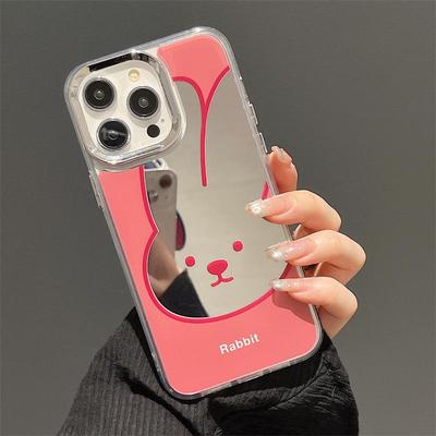 Zhitai Apple 16 Pro Cartoon Silicone Case with Mirror for iPhone 15/14/12 Pro Max