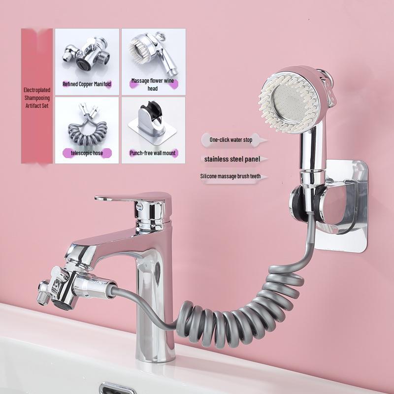 

Copper Multifunctional Faucet Extender for Sink and Basin: Ideal for Hair and Face Washing