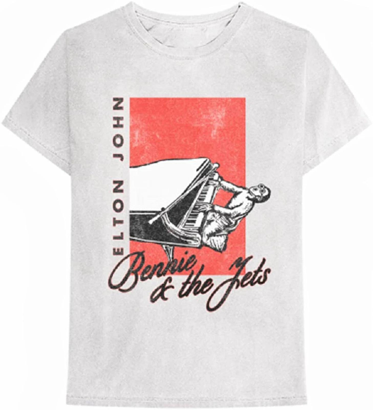 Elton John Bennie and The Jets Adult 100% Cotton T-shirt Mens Tees Top - rock music tee M