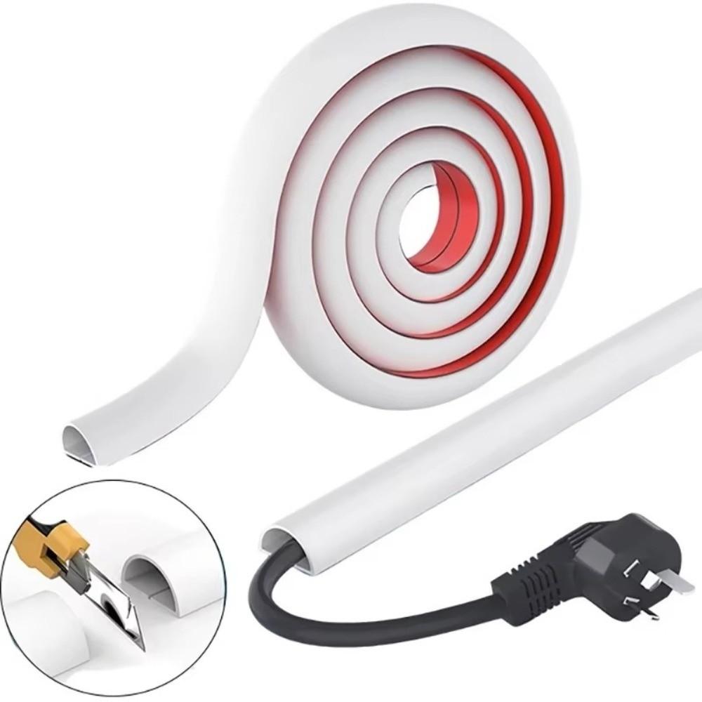 1/2/3/5meter Soft PVC Cable Sleeve Self-Adhesive Cord Hider Useful Wire Cover Floor Installation