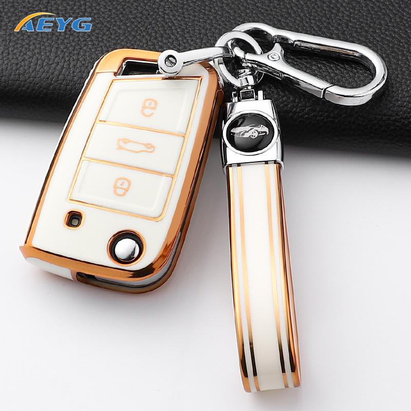rldf3 For VW Volkswagen Golf 7 MK7 Tiguan MK2 For SEAT Ateca Leon FR 2 Ibiza For Skoda Octavia Car Key Case Cover Interior Accessories