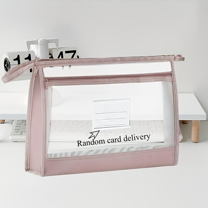 A4 Expanding File Organizer Bag Large Capacity Mesh Zipper Document Pouch With Handle For Office School Crafts Travel