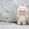 Transparent Macaron Doll Case For Labubu - Popmart Bubble Mart Storage Box, Dustproof Cover for Elf, Christmas New Year Gift