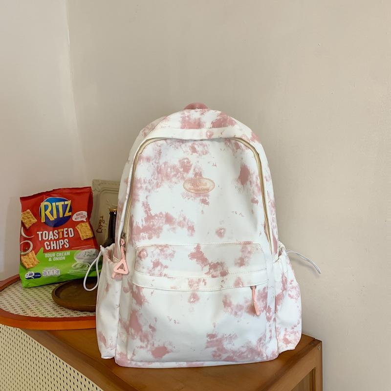 Schoolbag new ins tie-dye schoolbag women's Korean version lightweight backpack junior high school girl backpack large capacity light