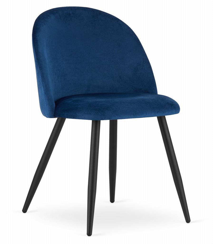 BELLO chair - navy blue velvet / black legs x 1