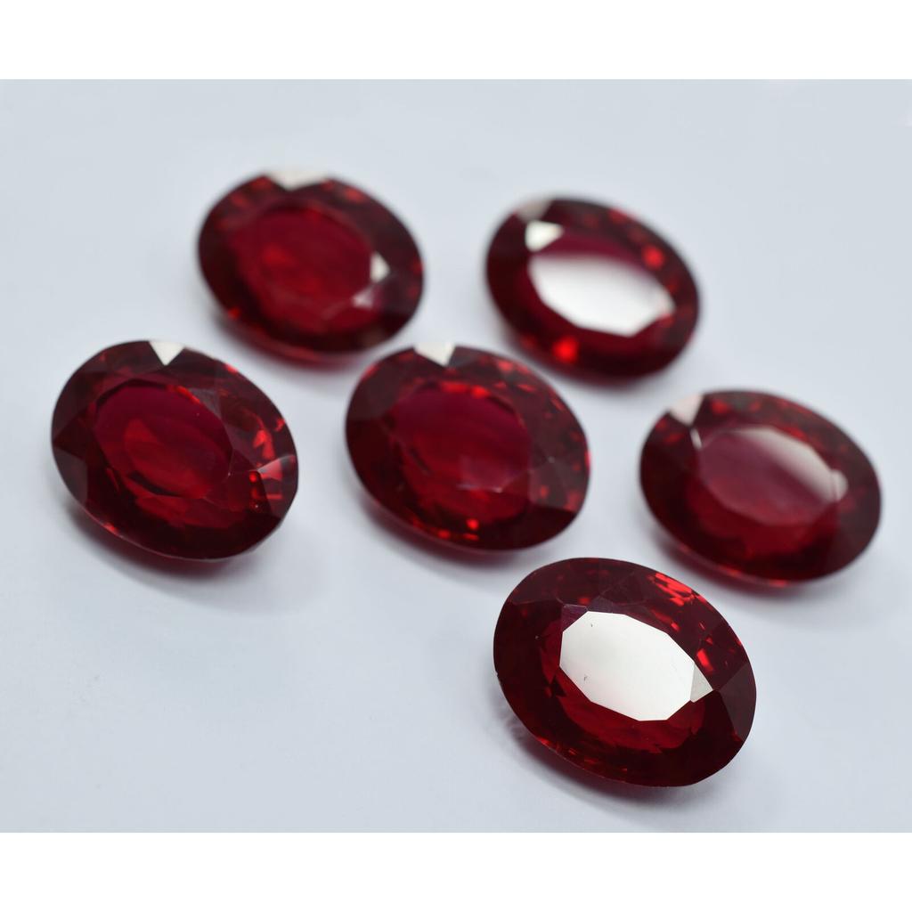 6 Pcs 180 Ct Natural CERTIFIED Bloody RED Ruby OVAL Loose Gemstone Lot Huge Size YY-258