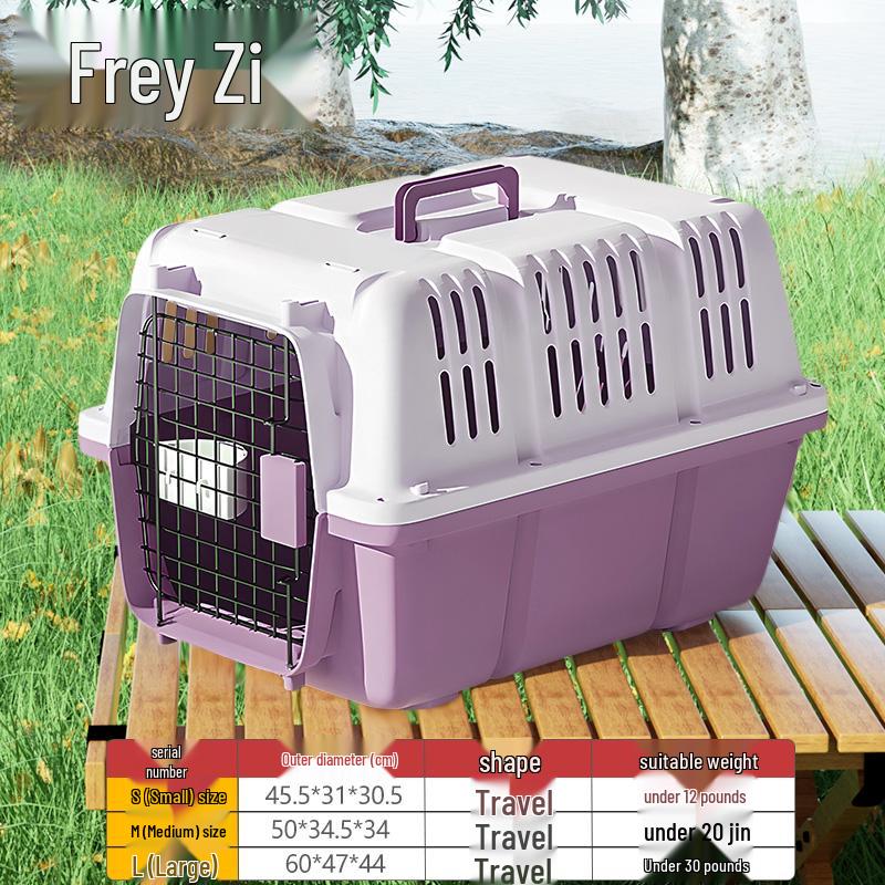 Portable Pet Carrier Cage for International Air Travel - Suitable for Cats and Small to Large Dogs