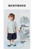 Mini Balabala Boys' Short Sleeve Shirt Plant Fiber Cotton Soft Breathable Collar Open Top 26 Summer New Product