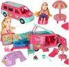 Ikonka Doll Car Camper Trailer with Accessories Doll Pool