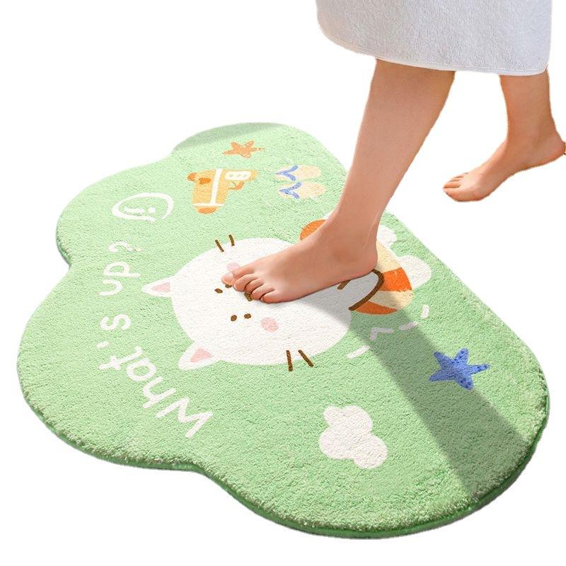 Bathroom Floor Mat Absorbent Floor Mat for Bathroom Door Door Toilet Non-slip Carpet Door Mat Entry Mat Bathroom Rug