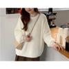 Fashion thickened outer wear loose splicing gentle wind soft waxy autumn and winter new long-sleeved pullover women's knitted sweater
