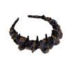 Women Headband Ribbon Decor Anti-slip Teeth Hair Hoop Versatile Bright
