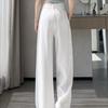 Women's High Waist White Linen Wide Leg Pants
