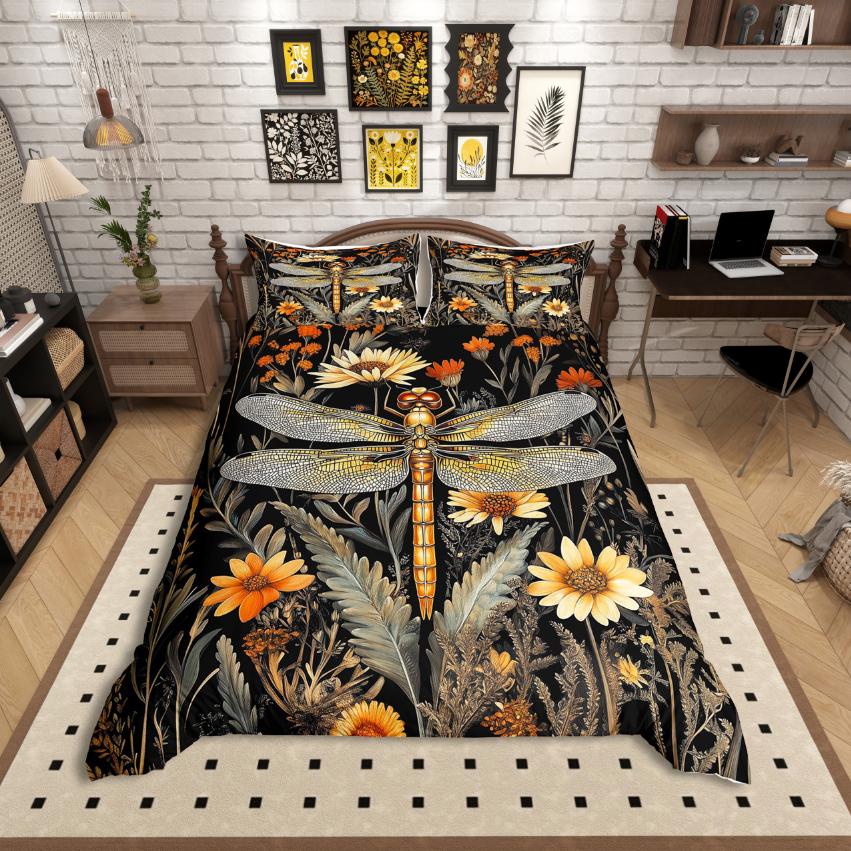 Comforter Homewish Rustic Hummingbird Modern Aesthetic Art Comforter Setcountry Flower Floral Bed Set For Girl