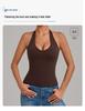 Women's Euro-American Halter Sports Vest: Tummy Control, Open Back, Breathable, Quick-Dry Yoga Top