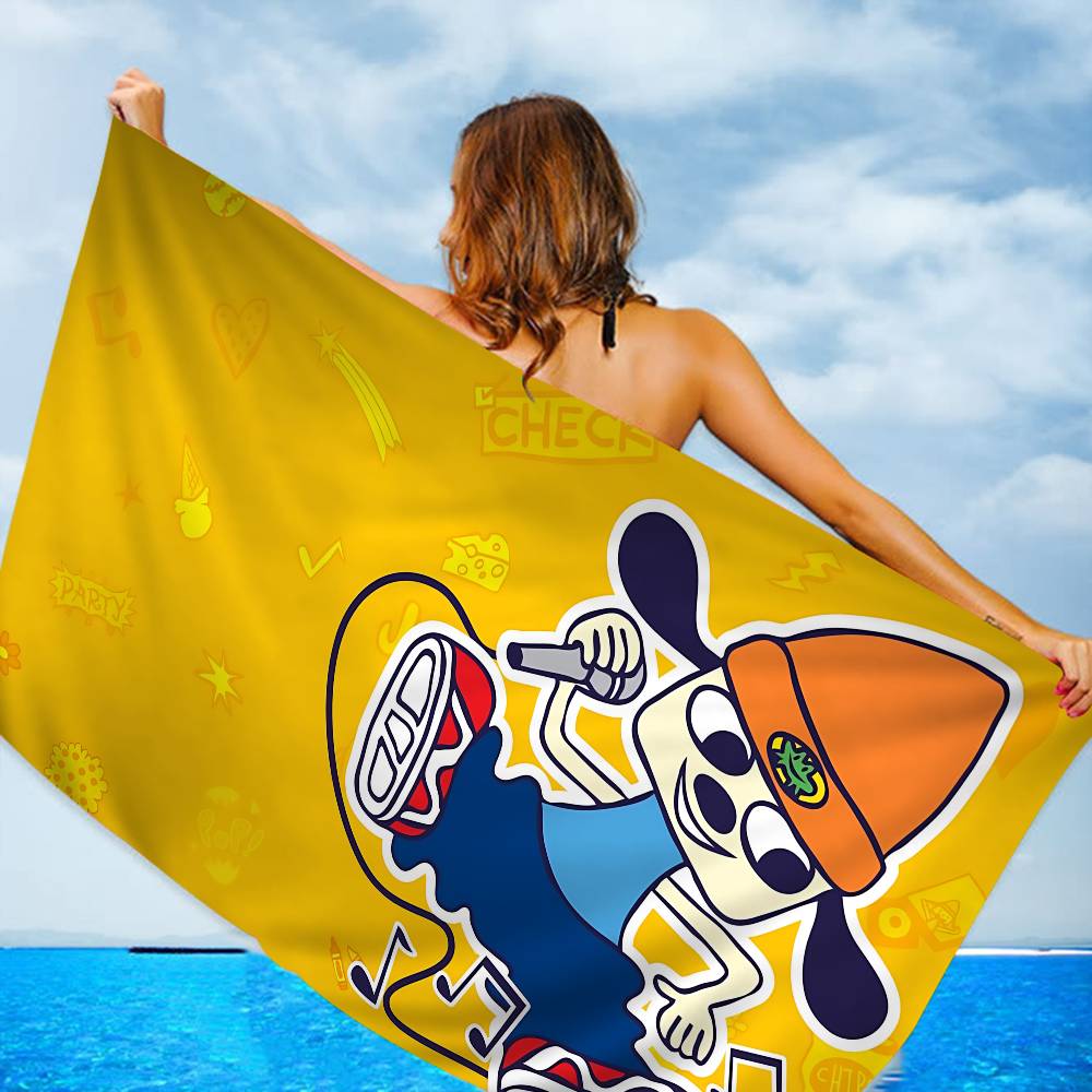 Classic Game P-Parappa T-The R-Rapper Microfiber Printed Beach Towel Mountain Climbing Yoga Beach Swimming Running Absorbent