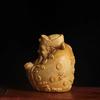 Natural Log Carving Characters God of Wealth Figurine , Chinese Characteristic Wood Carving Home Room Office  Feng Shui  Statue
