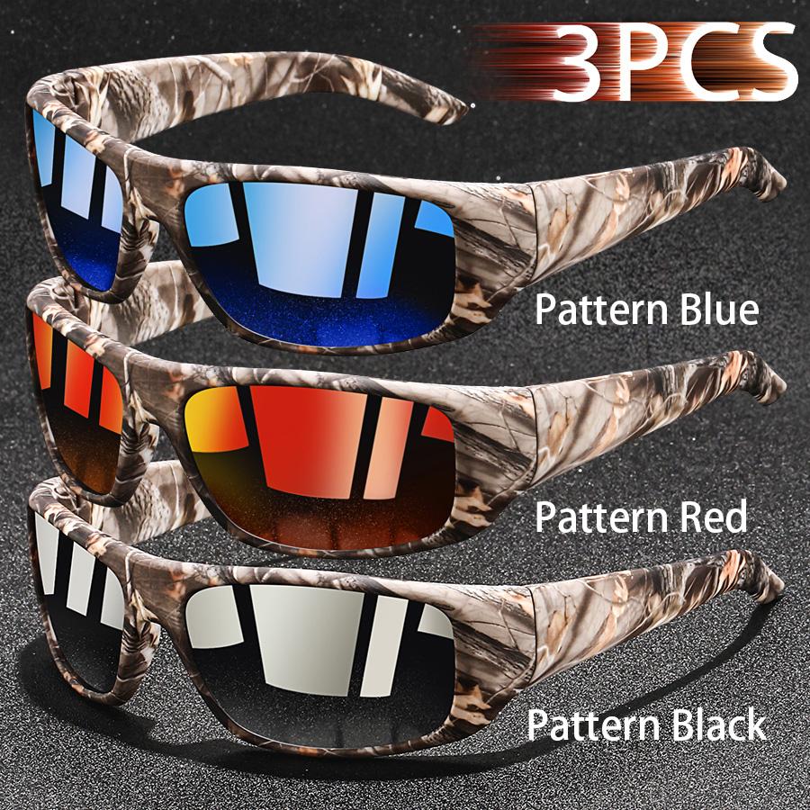 3 Stück Mode Vintage Angeln Radfahren Sport Sonnenbrille Männer Frauen Laufen Bergsteigen Sport Mann Sonnenbrille UV400 Brillen