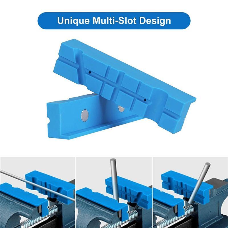 A84E-Vise Jaw Pads 5Inch,1 Pair Soft Jaws For Bench Vise Universal Jaw Covers Multi-Groove Design Clamping Metal Plastics