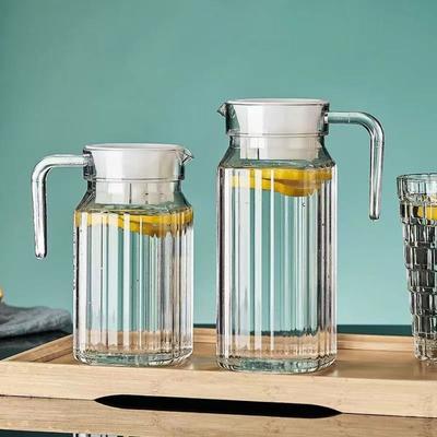 Transparent Water Jug Anti-fall Water Bottle Juice Container Stripe Pitcher  Beverage