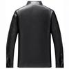 Men's Leather Jacket Casual Autumn and Winter Stand-up Collar Simple and Fashionable Plush Leather Jacket Handsome and Advanced Style
