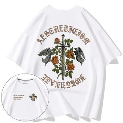 Summer Tshirts Men Hip Hop Fashion  O-Neck T-Shirt Breathable Cotton Y2K Streetwear Short Sleeve Tee Tops