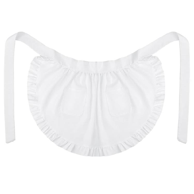 3-teiliges Kolonialkostüm-Set Weißes Hauben-Schal-Magd Halb-Schürze Weiße Hauben Halloween Kolonialkostüm-Set