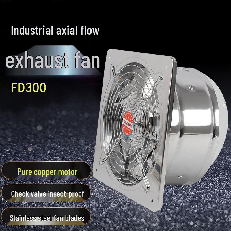 FD Series Stainless Steel Low Noise Axial Flow Duct Fan for Kitchen and Industrial Ventilation.