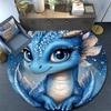 Blue Dragon Round Area Rug,Carpet Rug for Living Room Bedroom Sofa Playroom Decor,Non-slip Floor Mat