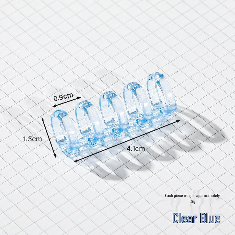 5-Hole Clear Plastic Binder Rings for Books - Detachable Binding Clips