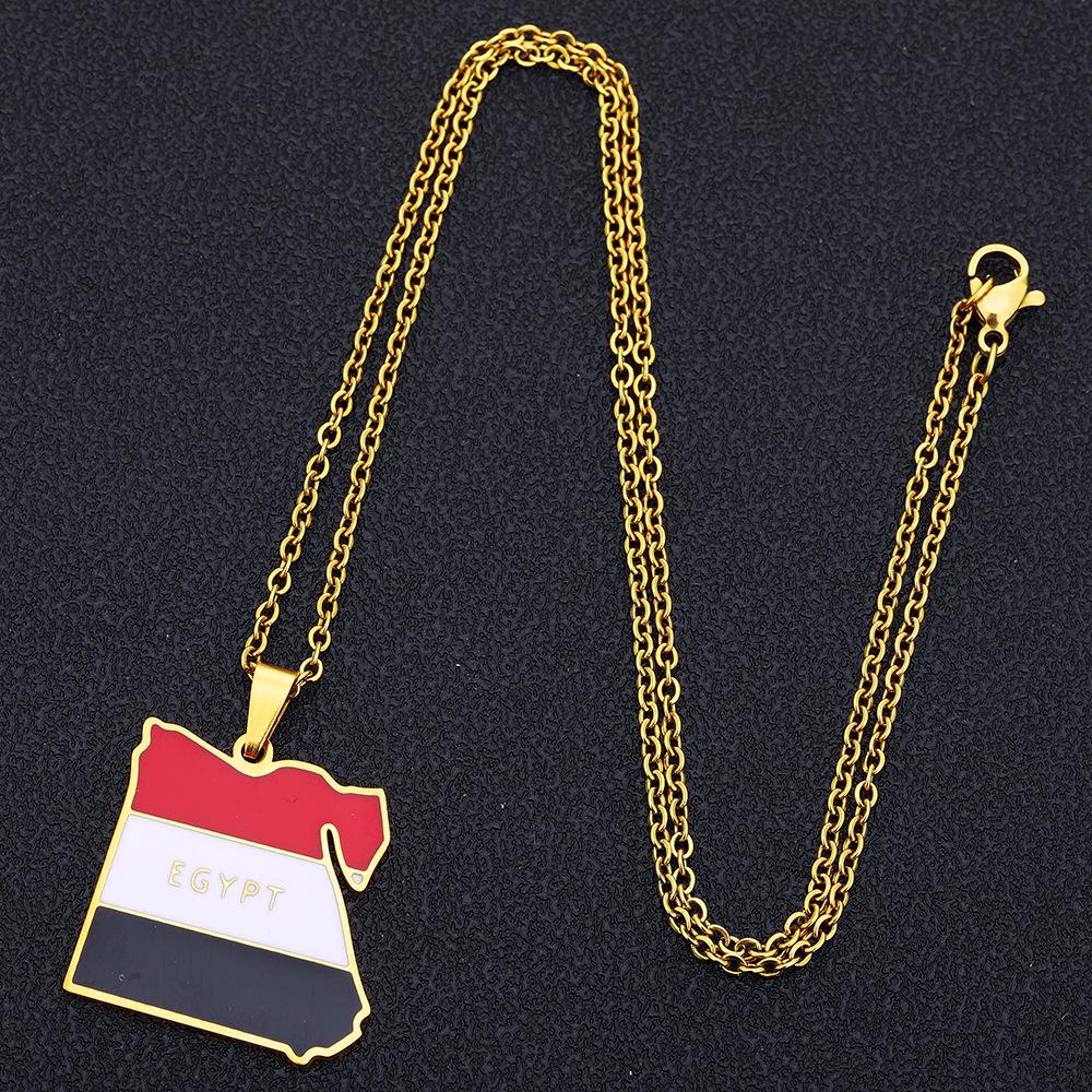 Collana Ciondolo Egiziano in Acciaio di Titanio Retro - Accessorio di Tendenza Etnica Unisex