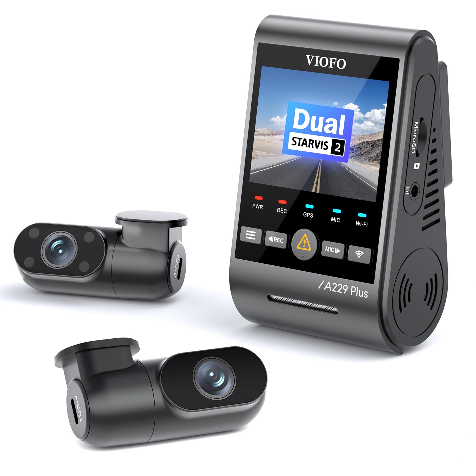 

VIOFO Drive Recorder 3 Camera Simultaneous Recording 2K 2K 1080P Front and Rear STARVIS 2 Equipped with 3 Camera HDR 5GHz High Speed GPS Equipped with