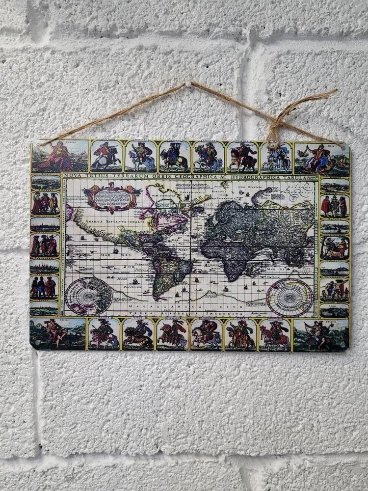 Middle Earth Map Lord of the Rings Tin Sign, Vintage Fantasy Metal Wall Art