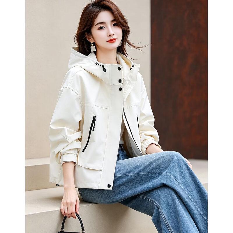D.F.DEAR Korean Style Color-Block Hooded Zipper Jacket
