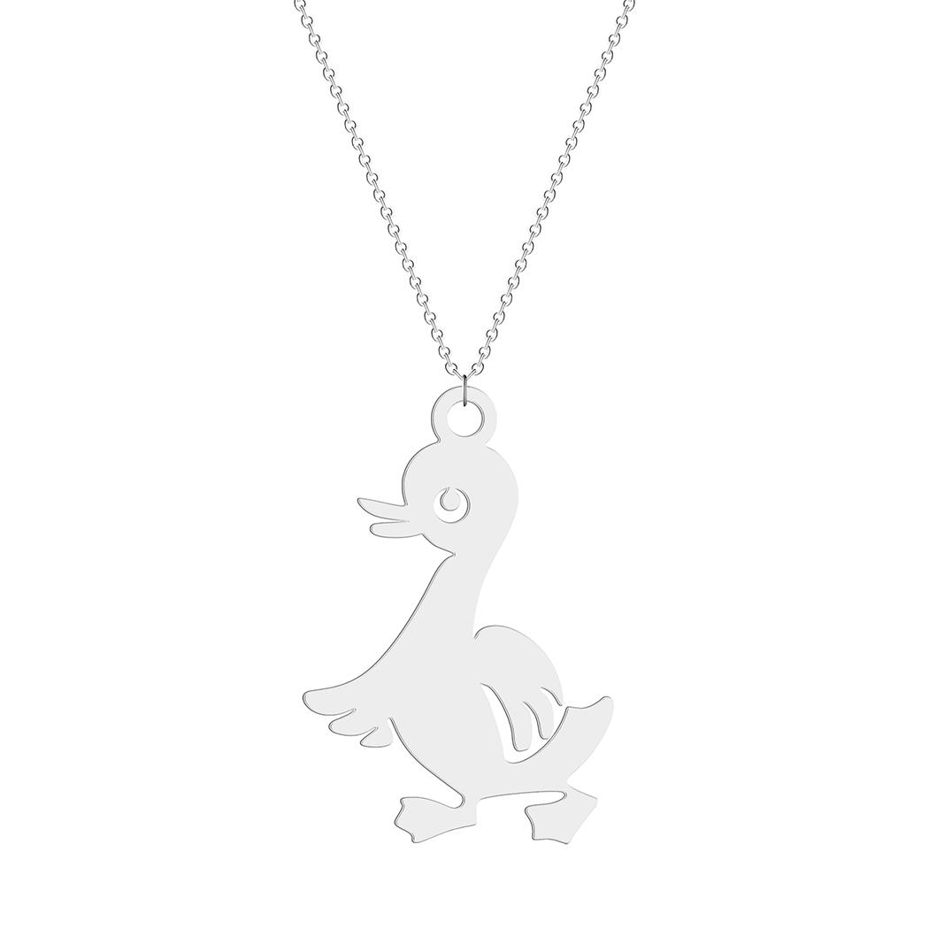 

Kinitial Janeiro Donald Duck Pendant Necklace Anime Laser Stainless Steel Ugly Duckling Necklace Men Ladies Necklace Wholesale