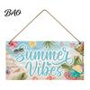 Summer Themed Gifts Wooden Hanging Sign, Beach Theme Welcome Sign Front Door Decor with Rustic Wood Plaque Rope, Colorful Hanger for Seasonal