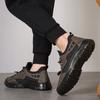 Summer Men's Mesh Leather Breathable Casual Shoes Platform Non-slip Durable Tooling Shoes Men's Driving Running Casual Shoes New