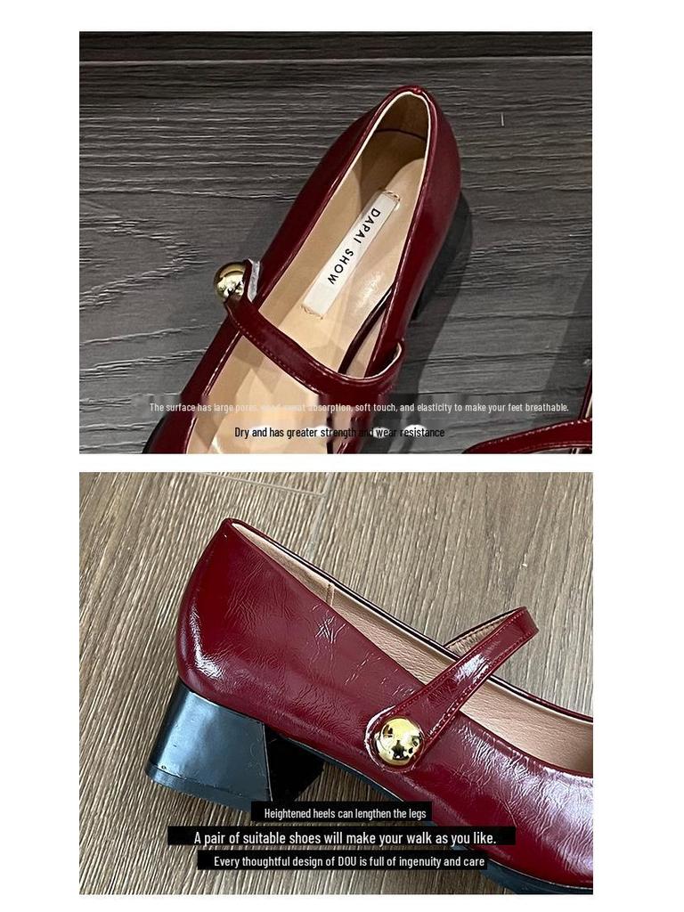 2024 Spring French Retro Pointed Toe Medium High Heels for Women