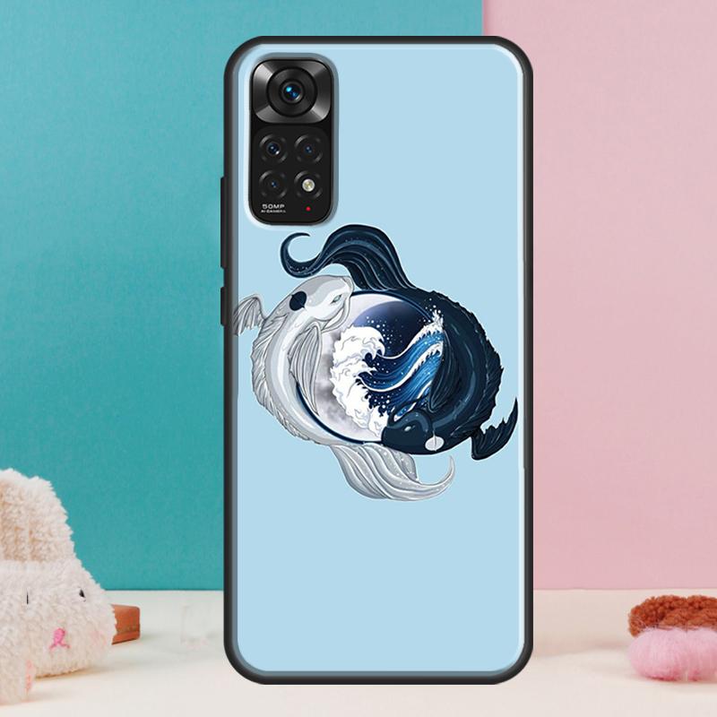 Koi Fish Yin Yang Art Case For Xiaomi Redmi Note 13 12 Pro 14 11 9 10 9S 10S 11S 12S Redmi 14C 13C 10C 12C Cover
