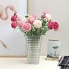 Artificial Ranunculus Flower Fake Silk Persian Buttercup Flower 3 Heads Vintage Faux Ranunculus Arrangement for Home Wedding Table Centerpieces